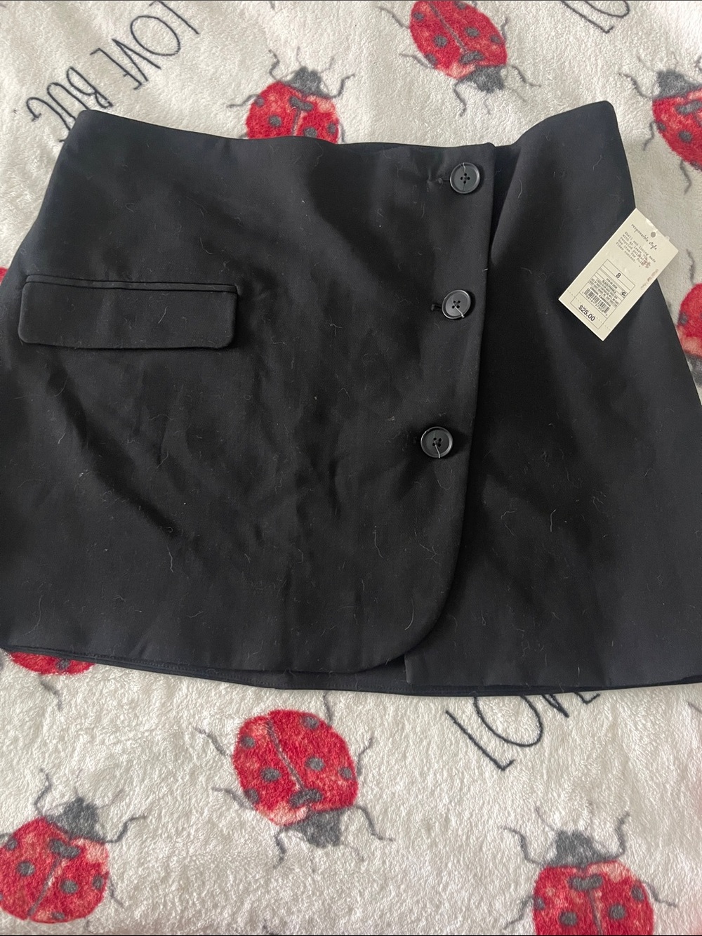 a new day Black Button-Front Mini Skirt NWT